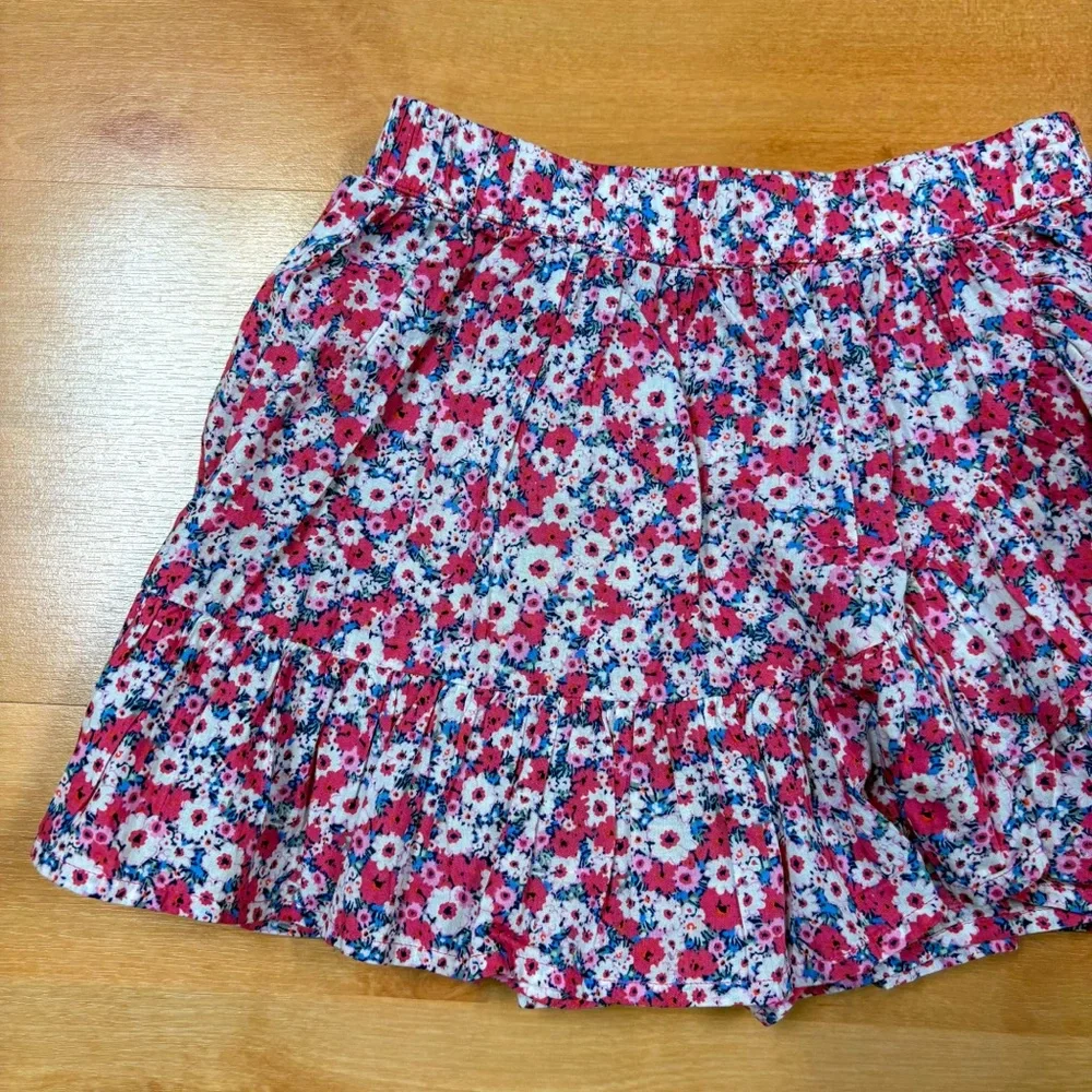 Gap Kids Pink Floral Pull-on Ruffle Skort Girls M 8